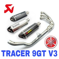 Exhaust Yamaha Tracer9GT V3 AKRAPOVIC Design Full System Manifold Stainless Steel Tracer 9GT V3 Muff
