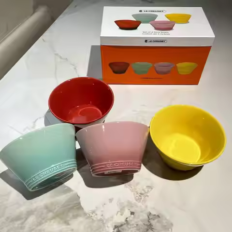 Le Creuset 6 and 7.5 Pastel Collection Ceramic Bowls, Heat-Resistant Dessert Prep Bowls, Non-Stick G