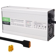 84V 4A Lithium Charger with Cooling Fan Silver Aluminum Case Safe and Durable Used for 20S 72V Lithi
