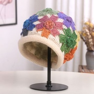 Handmade Crochet All-Match Knitted Hat Ladies Hollow Crochet Wool Hat