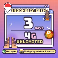 『Indonesia eSIM』 3-15Days【5G/4G Unlimited Data】【❌ Bali 】【❌ Tikt0k】印尼Travel Sim card