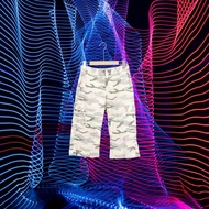 Second-Hand FFFF Pink Gray White Camouflage Printed Pocket Non-Stretch High Waist Cropped Pants G111