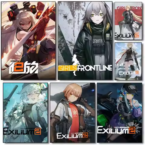 Game Girls' Frontline 2 Exilium Poster High Quality Dorm Living Room Aesthetic Wall Decoration Paint