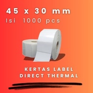 DT 45x30 - 1" @1,000 - 1Line CORE 1 INCH 45X30MM 45 X 30 MM 4.5X3 CM 4.5 X 3 CM THERMAL BARCODE LABE