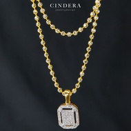 สร้อยคอพร้อมจี้เพชรแท้ ทอง 9K ITALY 375