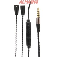 ALMA1NG Headphone Audio Cord, with Volume Control and Mic Function 3.5mm Plug Braided Wire, Flexible
