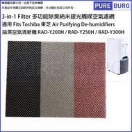 淨博 - 適用Toshiba 東芝 RAD-Y200H / RAD-Y250H / RAD-Y300H空氣淨化抽濕機多功能除臭納米銀光觸媒3合1空氣濾網