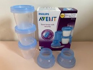 Avent儲奶瓶(3個) + Avent 接奶器