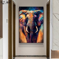 Colorful Elephant Baby Watercolor Art Poster Oil Painting Abstract Wildlife Wall Living Room Home De