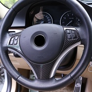 ABS Carbon Fiber Car Steering Wheel Decorative Frame Trim Interior Sticker For BMW 3 Series E90 E92 E93 2005-12 Auto Acc