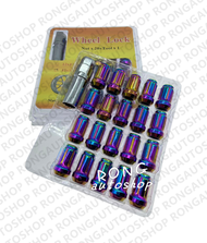 น็อตล้อ หัวจีบ เกลียว M12×1.5  ชุดพร้อมบล็อคขัน น็อตล้อรถ น็อตจีบ มีชุด16ตัว+1บล็อค / 20ตัว+1บล็อค /