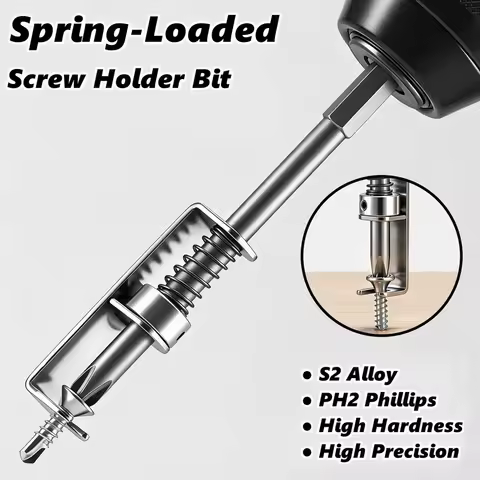 Spring-Loaded Screw Holder Drill Bit Anti-Drop Screwdriver Bit Fixing Clamp Set Screw Holder Drill B