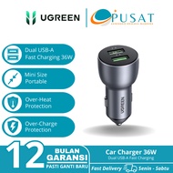 Ugreen Car Charger Dual Port USB A + USB A Fast Charging 36w