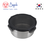 BUFFALO - 牛頭牌韓國製304J1不銹鋼圓形密實保鮮食物盒 1020ml（可用於微波爐）(BFX006-C102)