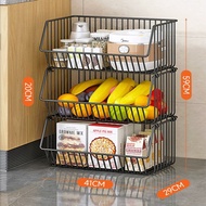 3/4/5 Layer Kitchen Shelf Floor Multi-Tier Movable Household Trolley Vegetable Basket Vegetable Basket Toy Storage Artifact