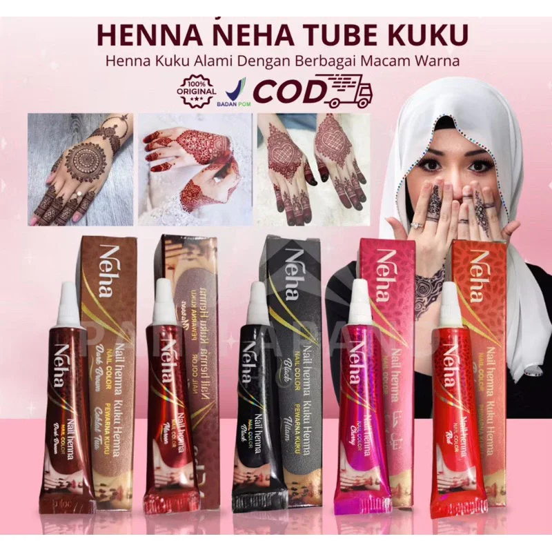 [1 PCS] NEHA HENNA NAIL COLOUR / HENNA KUKU INAI KUKU BPOM HALAL ORI
