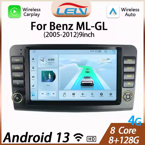 LELV 9'' Carplay Android Auto GPS Nav BT5 For Mercedes Benz W164 ML GL 2005-2012 For Benz 2006-2014 