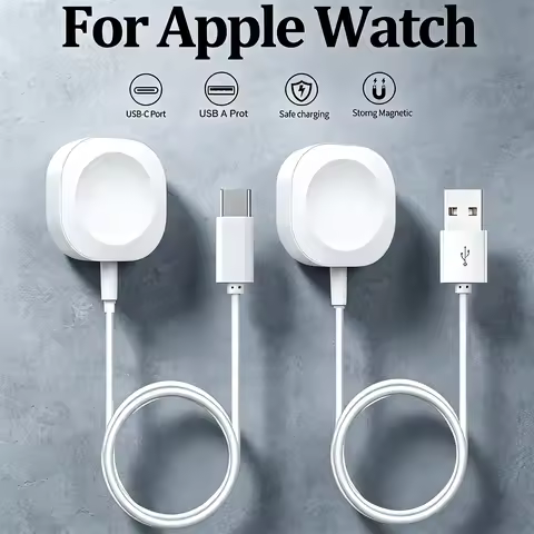 New Magnetic Wireless USB A Fast Charger for Apple Watch Ultra Series 9 8 7 6 SE Type C Cable Chargi