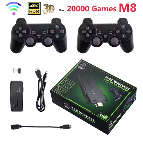 NEW Video Game Console 2.4G Double Wireless Controller Game Stick 4K 20000 games 64GB 32GB Retro gam