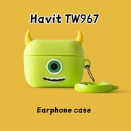 【Popularity】 for Havit TW967 Case Casing Soft Silicone Earphone Collection Case Anti-fall Cartoon NO