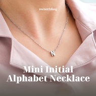 SWEETBLING - Mini Initial Alphabet Necklace | Anti-Rust Mini Letter Initial Necklace