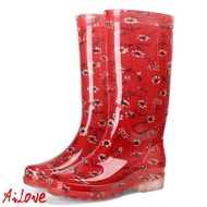 รองเท้าบูทกันฝนผู้หญิง1คู่ รองเท้าบูทกันฝน PVC กันน้ำกันลื่นทนต่อการสึกหรอ สิ่งจำเป็นสำหรับวันฝนตก