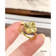 Metallic 4-leaf clover ring