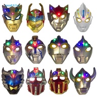 SEA_Halloween Xmas Party Ultraman LED Light Full Face Cover Mask Kids Cosplay Prop