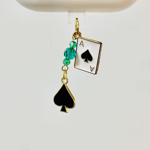 Aventurine dust plug Honkai Star Rail | hsr inspired accessories | spade phone charm | kindle charm 