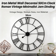 Clock Wall Vintage Large Metal Minimalist 40cm/50cm/60cm Jam Dinding