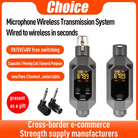 Wireless Microphone Converter XLR Transmitter and Receiver Microphone Wireless System for Dynamic Mi