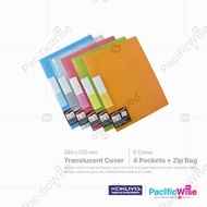 DISCONTINUE Kokuyo/Pocket Book & Zip Bag Transparent Cover//File Filing/4 Pocket/A4/A3-1Pcs
