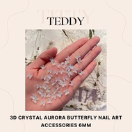3D Crystal Aurora Butterfly  Nails Accessories 6mm x10