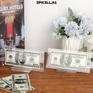 IFKILLA1 Dollar Bill Picture Frame Holder, With Base Transparent Acrylic Display Frame, Banknote Dis