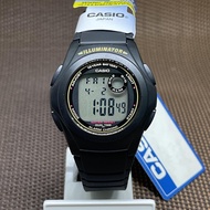 Casio F-200W-9A Digital Dual Time Round Face Black Resin Sport Watch