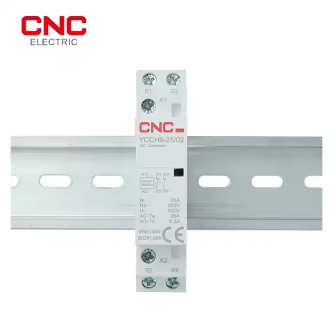 CNC YCCH6 2P 25A Din Rail Mounted 220/230V 50/60Hz Household Modular AC Contactor 1NO 1NC 2NO 2NC fo