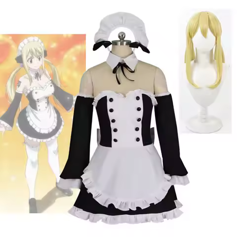 Anime Lucy Heartfilia Cosplay Dress Fairy Tail Costume Celestial Spirit Magic Virgo Women Maid Unifo