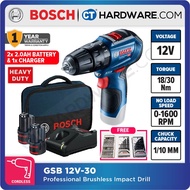 BOSCH GSB 12V-30 BRUSHLESS IMPACT CORDLESS DRILL 12V 2.0AH 420-1600RPM 30/17NM (06019G91L1) (GSB12V3
