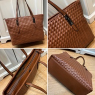 🌈ส่งฟรี🌈Luxe Shopping bag size 16" กระเป๋าสะพายไหล่ โบเตก้า กระเป๋าหนังสาน PU พรีเมียม ทรงสวย ใบใหญ่