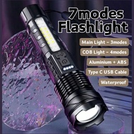 Lampu Suluh Torch Light 3KM Powerful Flashlight A76 Outdoor Camping Tactical Light T6+Cob Side Light