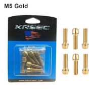 Baut Stem Sepeda MTB KRSEC Baut M5 Baut M6 Titanium Bolts 6Pcs - M5 GO