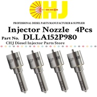 4Pcs Diesel Fuel Injector Nozzle Tip DLLA152P980 for Isuzu Elf DMax Mazda Titan 4JJ1 4JJ1T 4JK1 0934