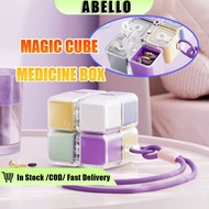 Magic Cube Medicine Box 7-Day Vitamin Supplement Storage Box Creative Rubik's Cube Pill Box
