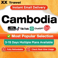 eSIM Cambodia 3-15 Days 1-30GB + Unlimited 5G High Speed Data Travel eSIM Cambodia