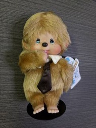 中古 2004年產 絕版金毛藍眼 18cm高 連牌 Monchhichi  30週年紀念公仔