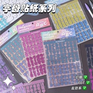 8 sheets of alphabet sticker PET waterproof magical letters diy alphabet letters