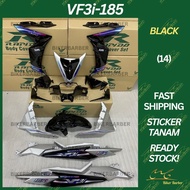 RAPIDO Coverset Sym Vf3i-185 (14) Black CyanMint Blue Body Cover Set (Sticker Tanam) Vf3i