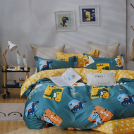 Pure One 床包被套組  被套 + 床墊套 + 枕套組  加大(枕套45 x 75cm 2個 + 床包180 x 186cm 包覆高度30cm + 被套180 x 210cm)  恐龍家族 綠