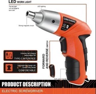 LIDUO 45件合1 USB充電鑽 4.8V 手提螺絲起子 附鑽頭支架 LED燈 鑽孔機 可逆功能  ggyckp LIDUO 45pcs in 1 USB Rechargeable Drill 4