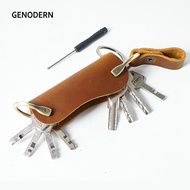 Genuine Leather Key Bag Men Women Keychain Creative Large Capacity Key Wallet Cowhide Housekeeper Ke